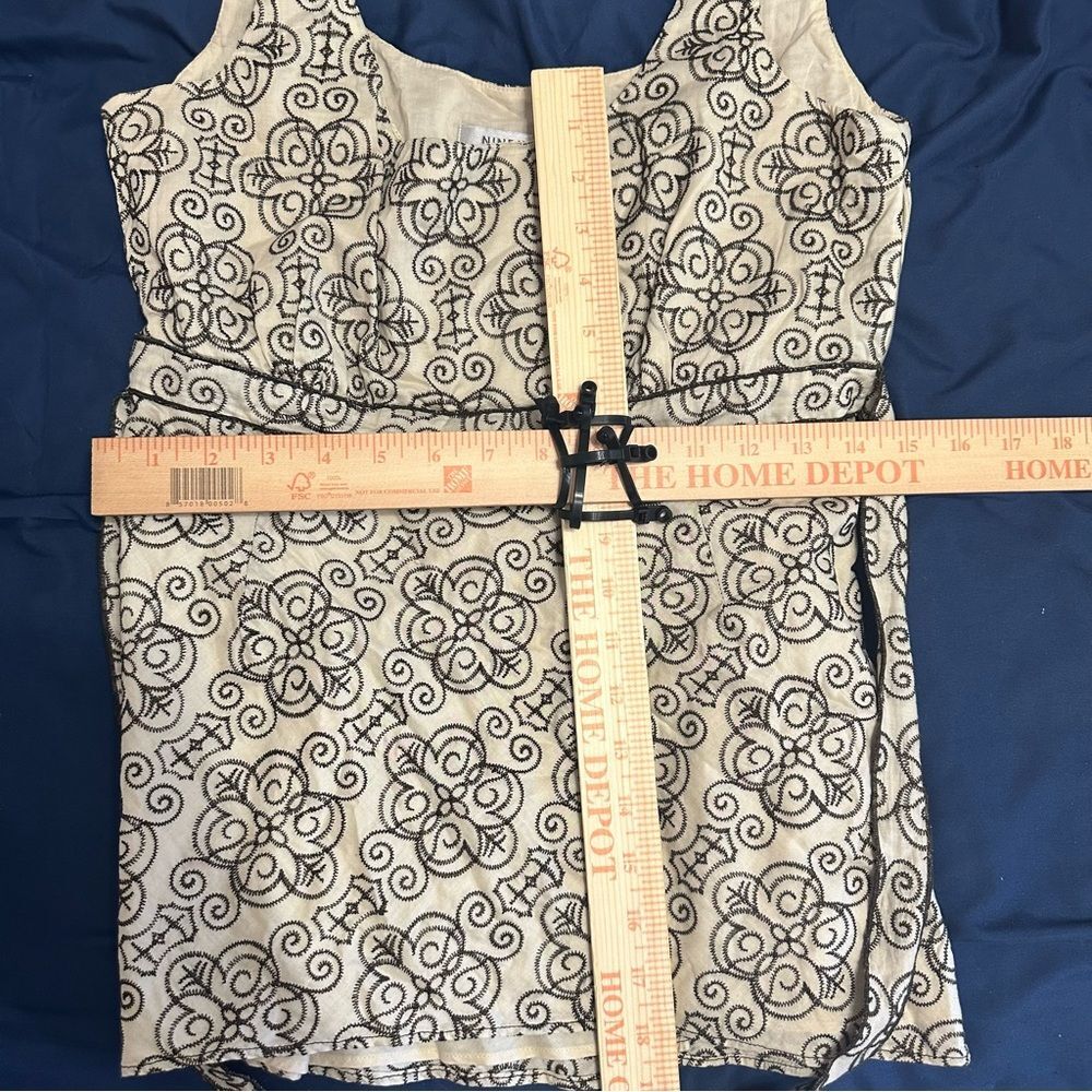 Nine West Cotton Black and Cream Patterned Top - Picture 7 of 7